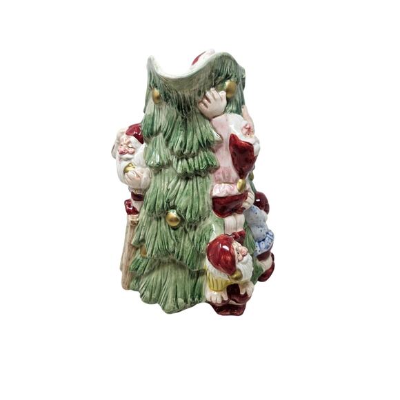 Vintage Fitz Floyd 1989 Ceramic Christmas Tree Elf Pitcher Kitsch Holiday - Picture 6 of 7